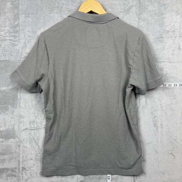 Indigo Japan Post Grey Polo Shirt size M Mt. Fuji Graphic Patch Japanese Y2K - Picture 3 of 7